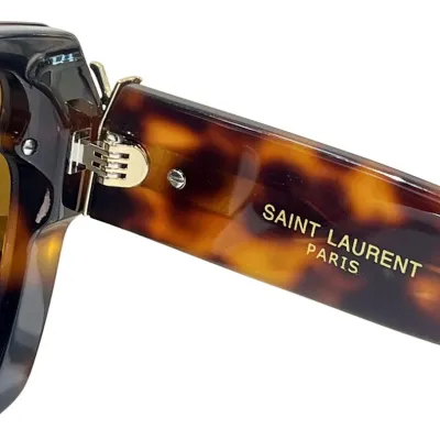 Saint Laurent square frame glasses leopard/khaki/black/black white color Size 144-0-145