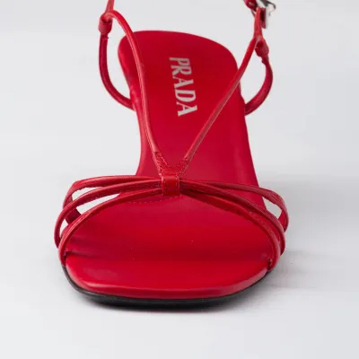 PRADA Red leather sandals with heels