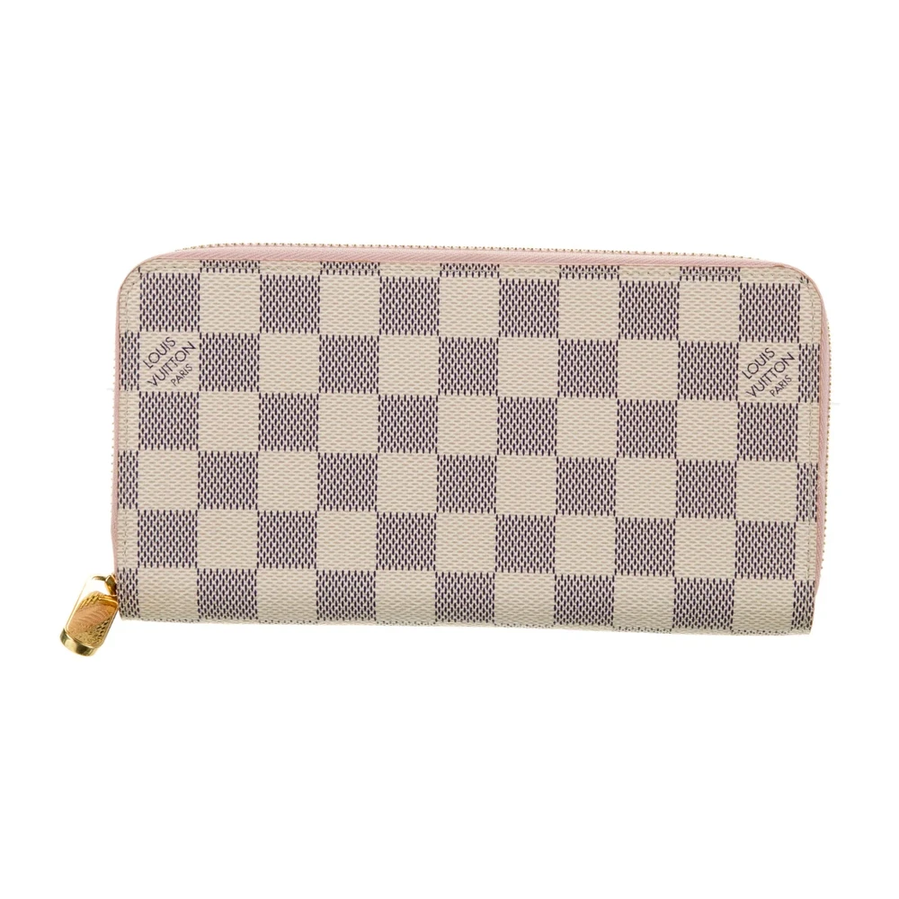 Louis Vuitton Bolso Grande Zippy Carteira Damier Azur Canvas Revestida Ferragens de Latão