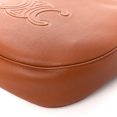 Celine Medium Triomphe Heloise Shoulder Bag Tan Supple Calfskin Leather