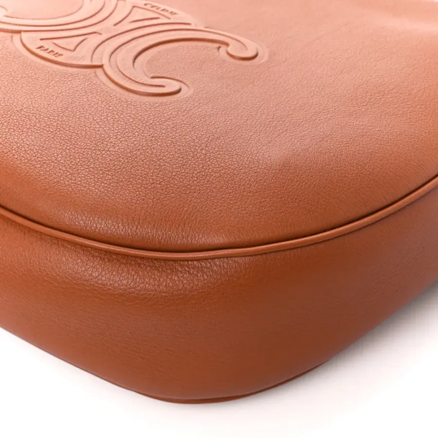 Celine Medium Triomphe Heloise Shoulder Bag Tan Supple Calfskin Leather