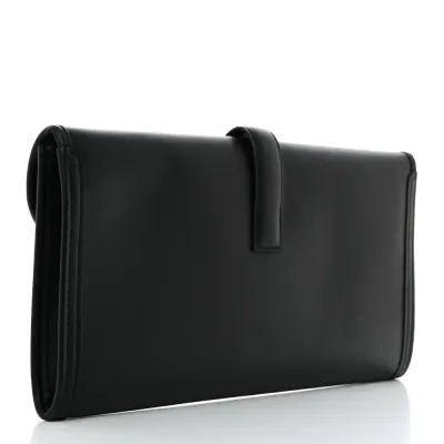 Hermès Jige Elan 29 Clutch Black Swift Leather