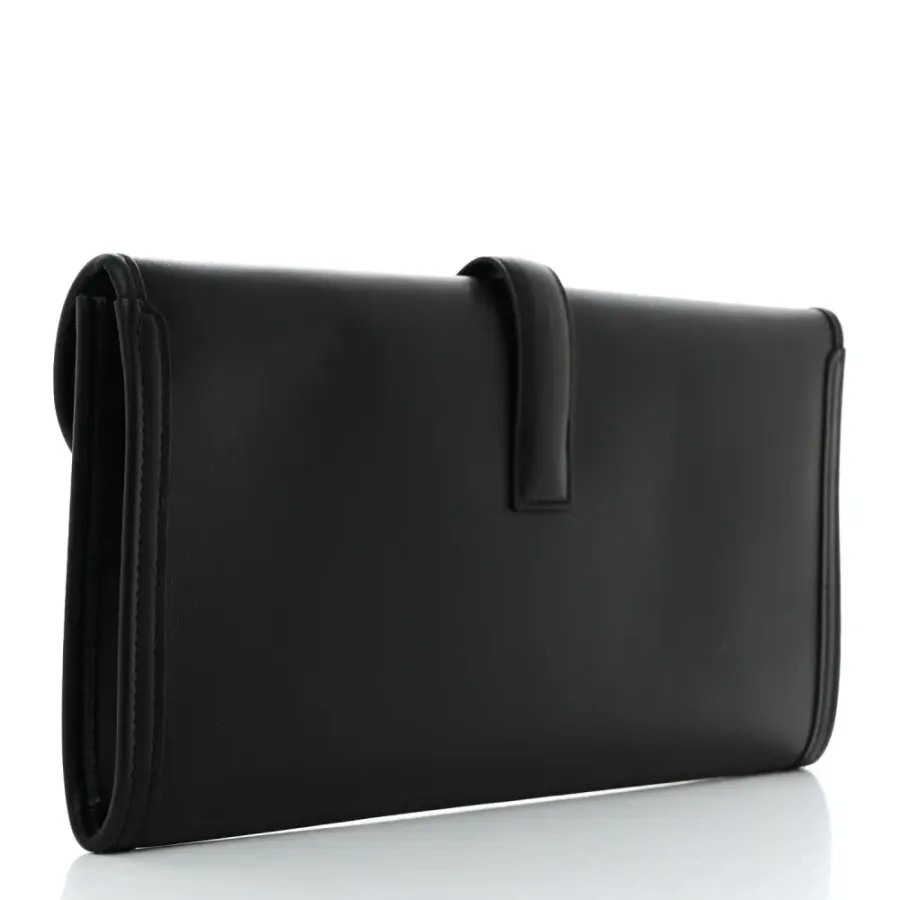 Hermès Jige Elan 29 Clutch Black Swift Leather