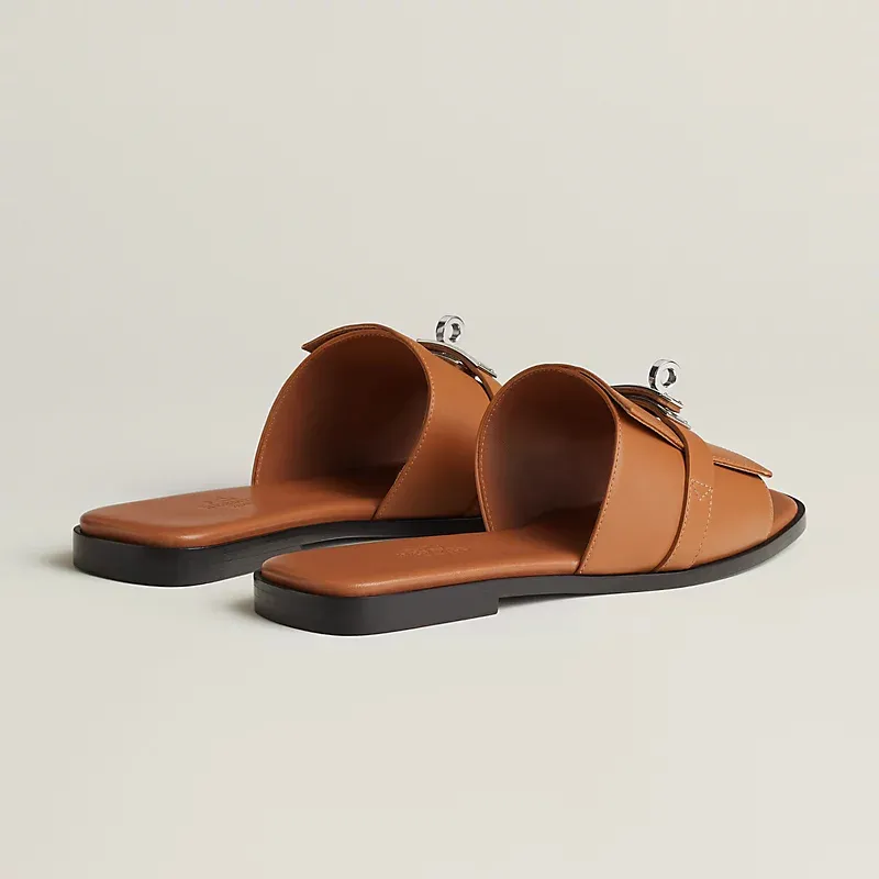 HERMES Giulia Brown Slippers