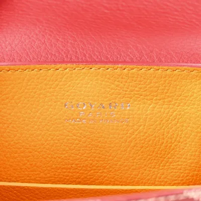 Goyard Saigon Mini Bag Red Goyardine Canvas Silver Hardware