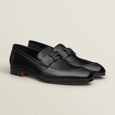 HERMES Paris Black Loafers