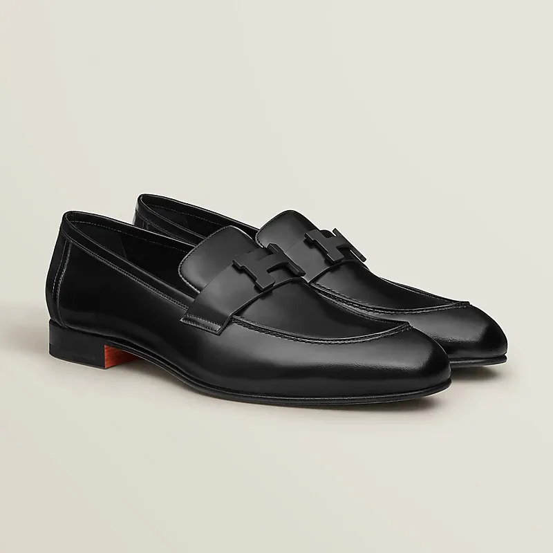 HERMES Paris Black Loafers