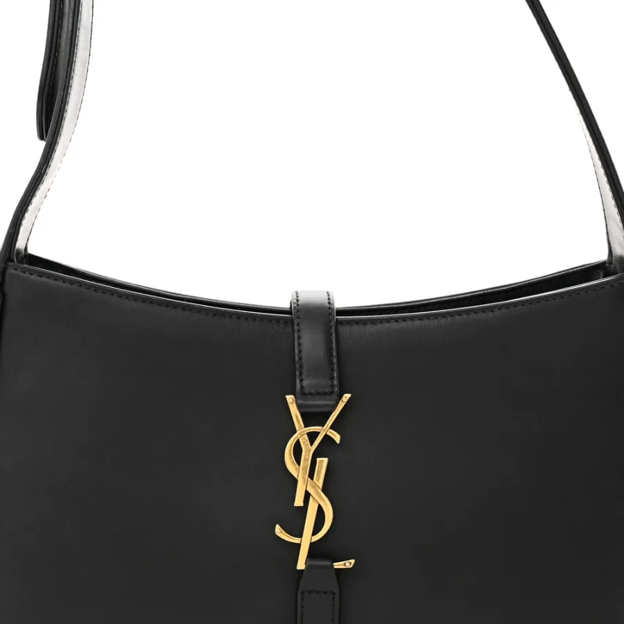 Saint Laurent Medium Le 5 À 7 Hobo Black Smooth Calfskin Leather Gold Hardware