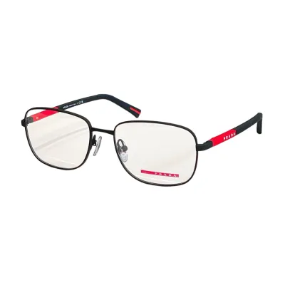 Prada square frame glasses silver/black/gun-black color transparent lens Size 54口19-145