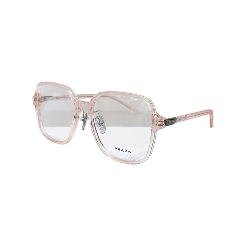 Prada square frame glasses pink/silver/black/leopard color transparent lens Size 56口18-140