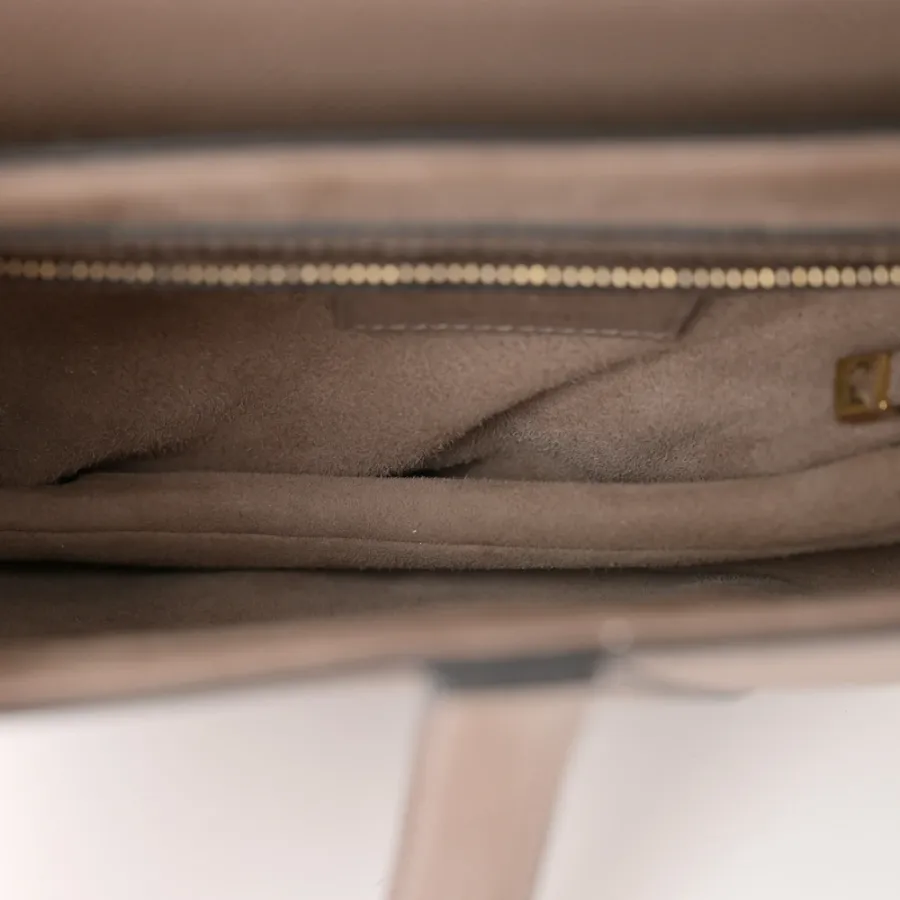 Dior Medium Saddle Bag Warm Taupe Grained Calfskin Leather Gold Hardware