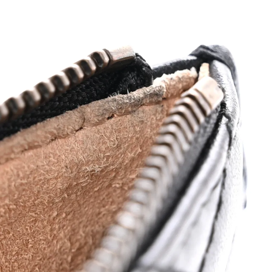 Gucci Small GG Marmont Key Case Black Calfskin Matelassé Leather Gold Hardware