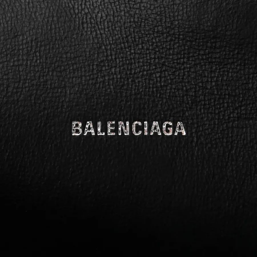 Balenciaga XS Hourglass Top Handle Bag Silver Sparkling Fabric Silver Hardware