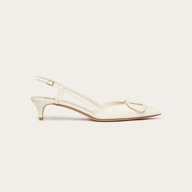 VALENTINO Sapatilhas de couro de bezerro com tiras (salto de 4cm de altura)