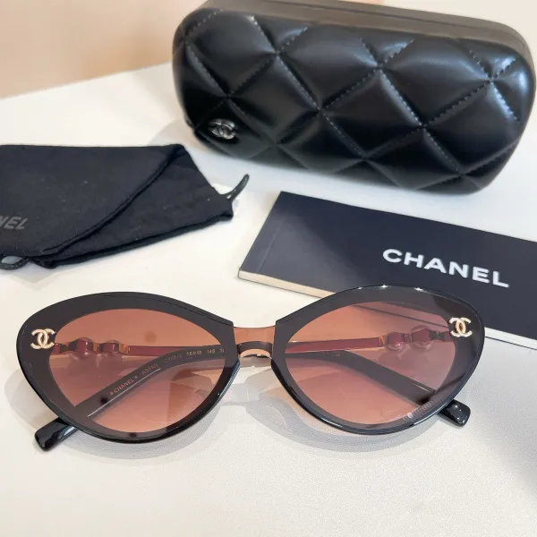 CHANEL glasses black bronze color size 56口18-145 - Image 2