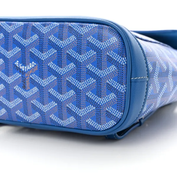 Goyard Mini Alpin Backpack Sky Blue Goyardine Canvas Silver Hardware - Image 5