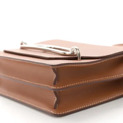 Lushentic Hermès Mini Sac Roulis Brown Evercolor Leather Palladium Silver Hardware