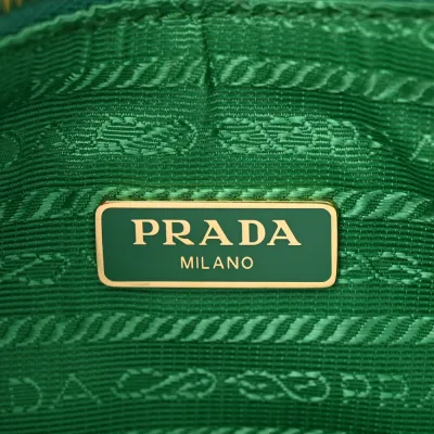Prada Medium Re-Edition 2005 Shoulder Bag Mint Saffiano Lux Leather Gold Hardware