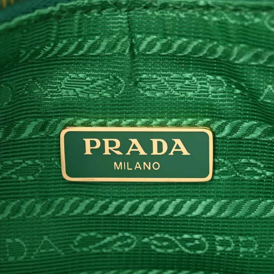 Prada Medium Re-Edition 2005 Shoulder Bag Mint Saffiano Lux Leather Gold Hardware