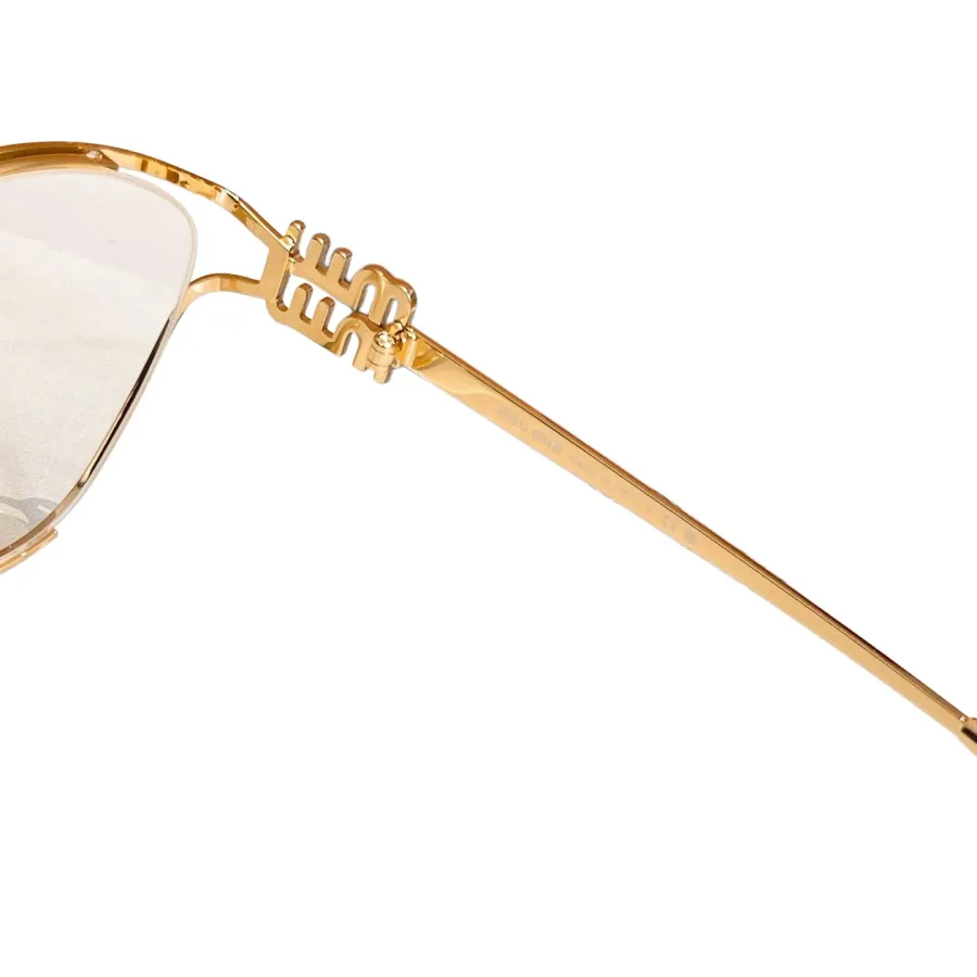 Miu Miu square frame glasses gold/silver color transparent lens Size 55口19-140