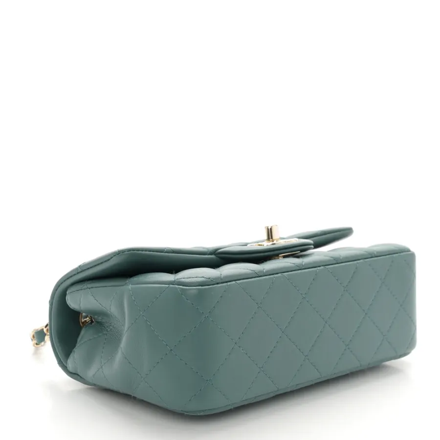 Designer Handbags | Green Quilted Mini Flap