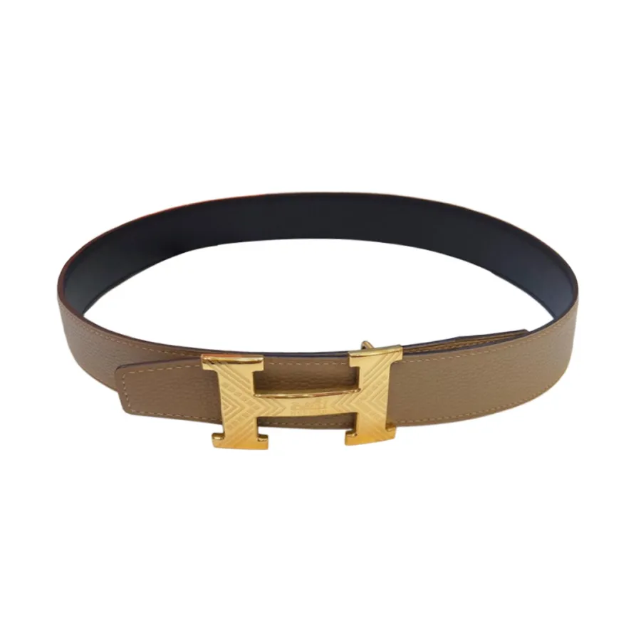Hermès Men's H Buckle Belt In Blue/Brown/Burgundy Calfskin With Gold/Silver Hardware 38mm