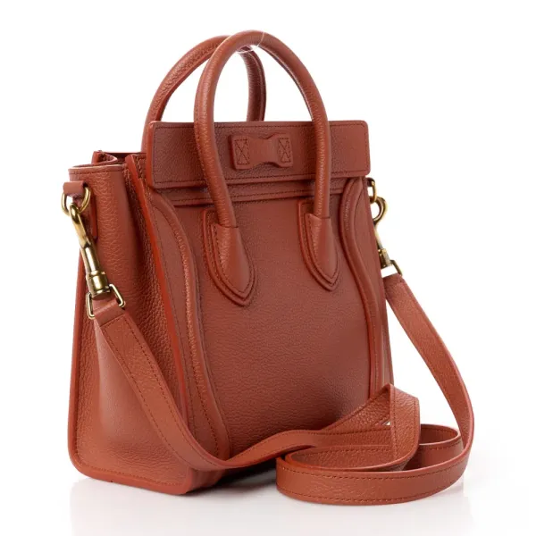 Celine Nano Luggage Bag Lychee Drummed Calfskin Leather - Image 3