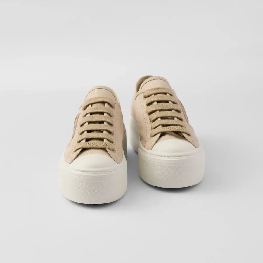 PRADA Desert yellow lace-up sneakers