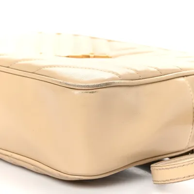 Saint Laurent Medium Lou Camera Bag Dark Beige Monogram Calfskin Matelasse Leather Aged Gold Hardware