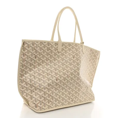 Goyard Embroidered Seahorse Reversible Anjou Tote PM Sand Goyardine Canvas