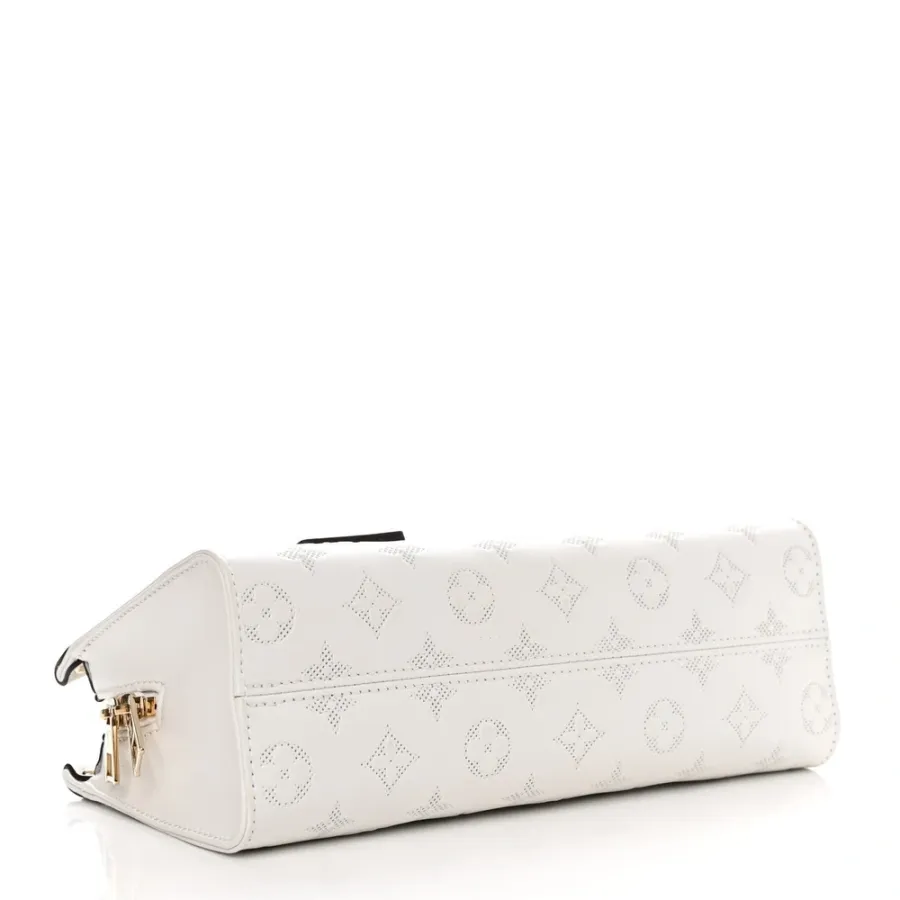 Louis Vuitton OnTheGo East West PM White Embossed Monogram Calfskin Leather Light Gold Hardware