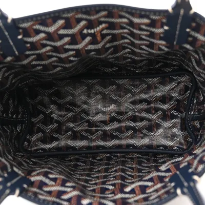 Goyard Reversible Mini Anjou Tote Navy Goyardine Canvas