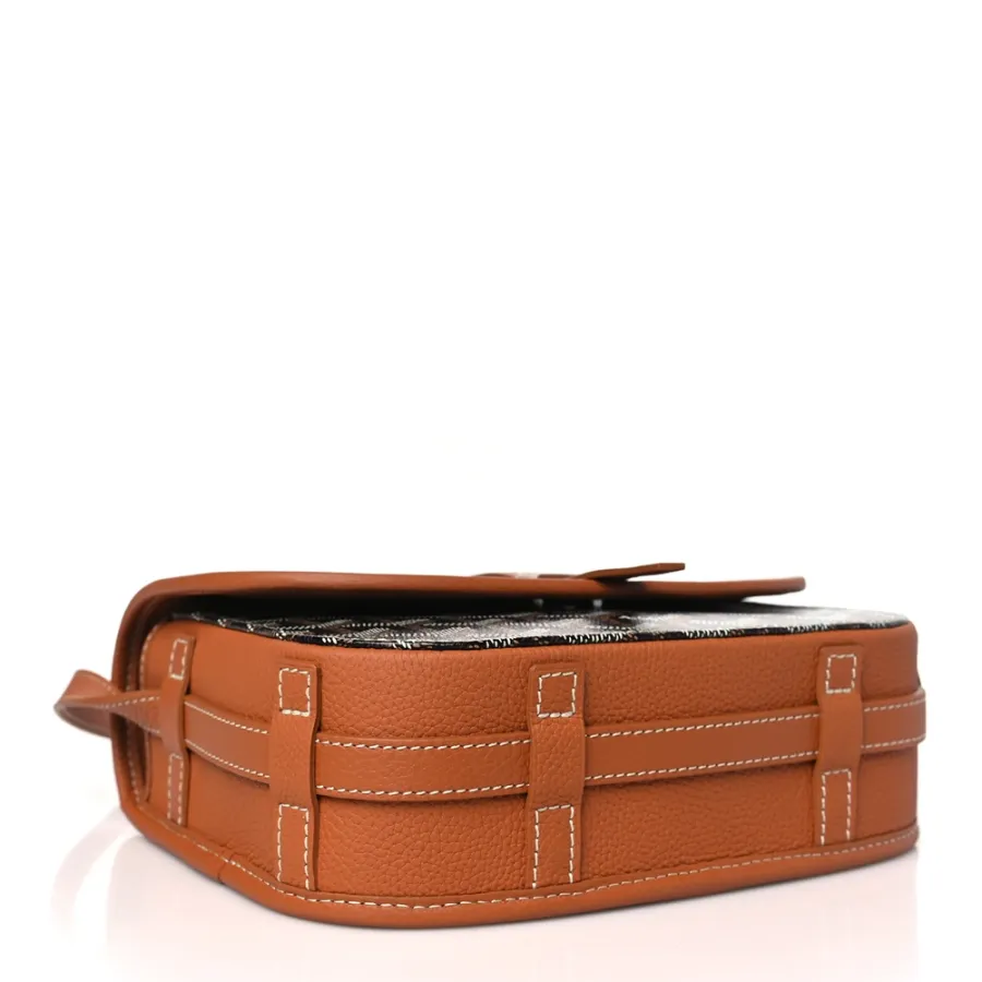 Goyard Belvedere II PM Messenger Bag Black/Gold Goyardine Canvas Silver Hardware