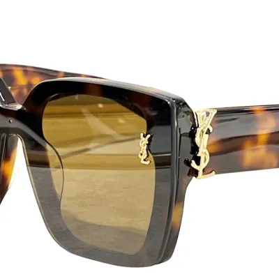 Saint Laurent square frame glasses leopard/khaki/black/black white color Size 144-0-145