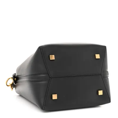 Saint Laurent Medium Le 37 Bucket Bag Black Shiny Calfskin Leather Gold Hardware