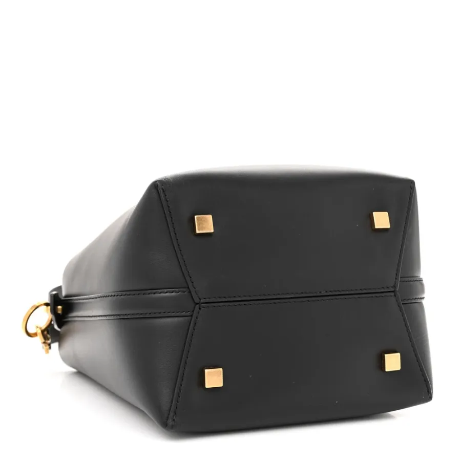 Saint Laurent Medium Le 37 Bucket Bag Black Shiny Calfskin Leather Gold Hardware