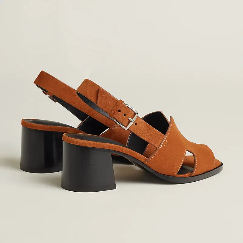 HERMES Elbe Brown High Heels Sandal