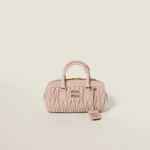 Miu Miu Arcadie matelassé Quilted Lambskin Leather Pink Top-Handle Bags