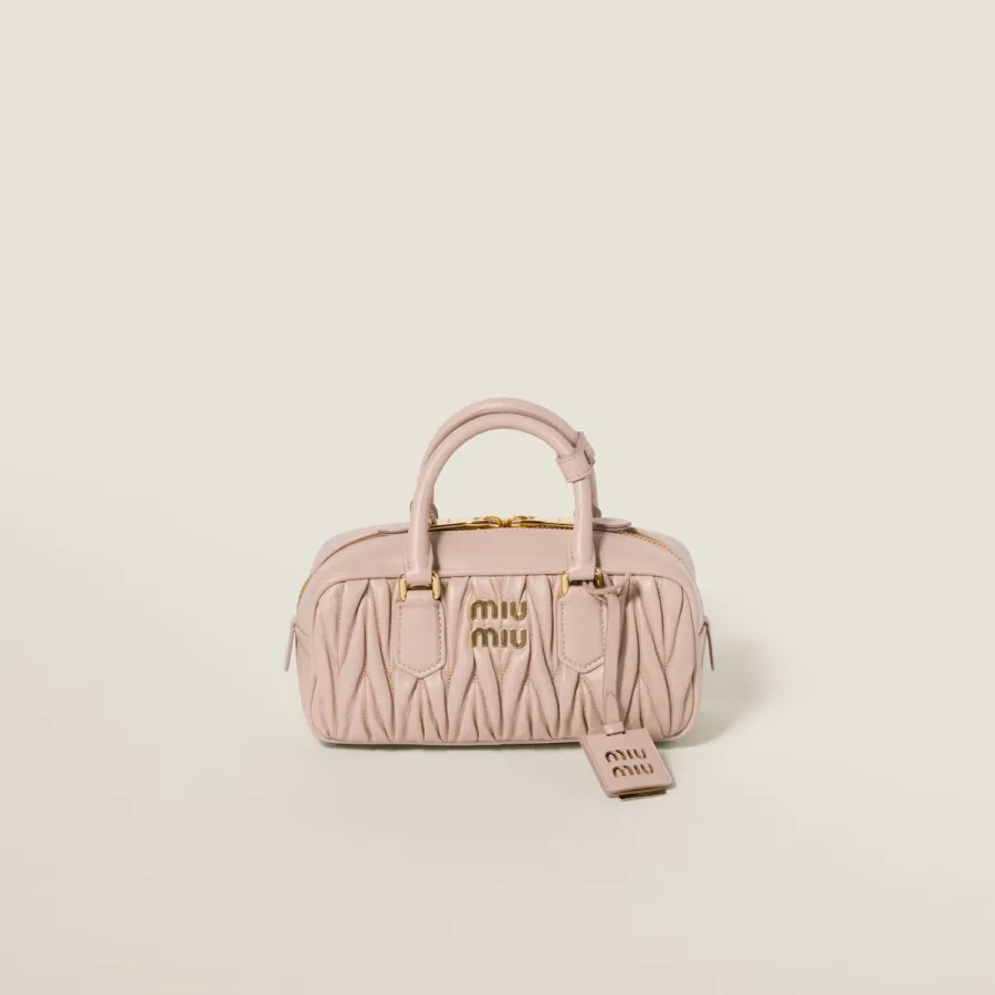 Miu Miu Arcadie matelassé Quilted Lambskin Leather Pink Top-Handle Bags