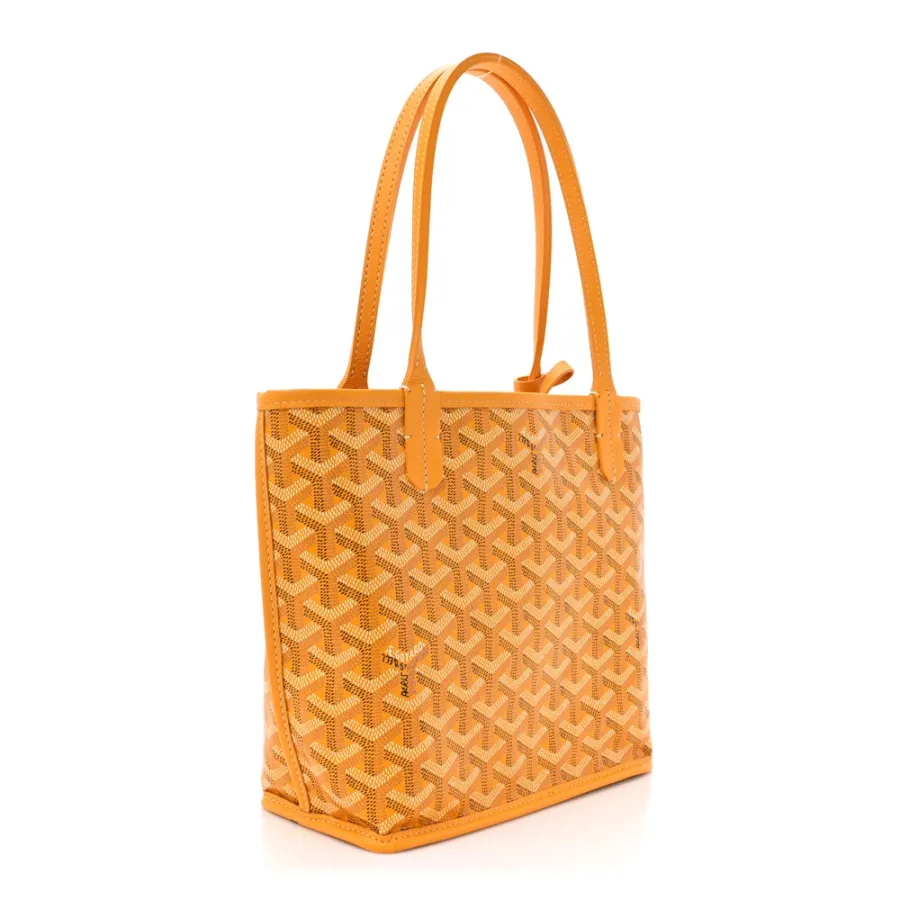 Goyard Reversible Mini Anjou Tote Yellow Goyardine Canvas