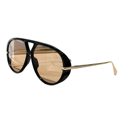 Bottega Veneta glasses leopard/yellow/tawny/black gold/eggplant color Size 63-12-145