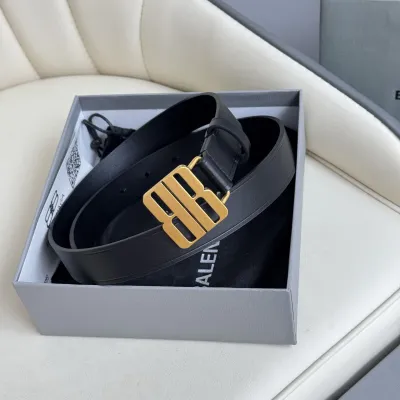 Balenciaga Women's Nano Belt In Red/Black Smooth Calfskin With Gold/Silver Hardware 25mm