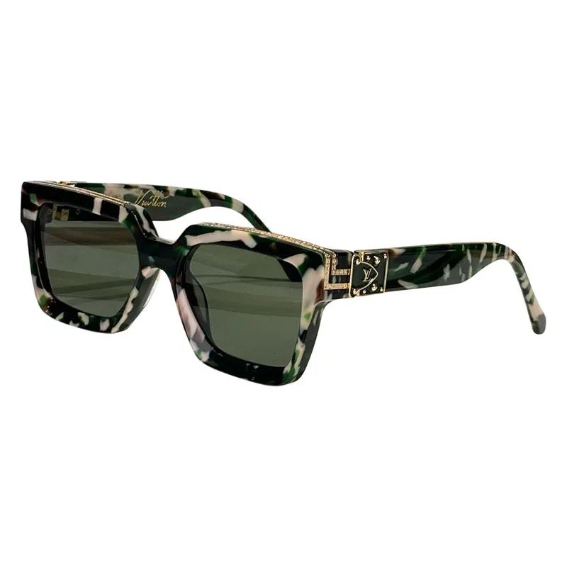 Louis Vuitton square frame glasses red/blue/pink/black/camouflage/tawny/yellow/brat check/black gold/black silver/all black/floral print color Size 58口19-140