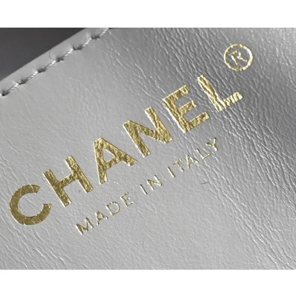 Chanel Quilted Lambskin Leather Grey /Black Shoulder Bags - Image 9