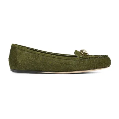 Gucci green round - toed casual shoes Flat Shoes