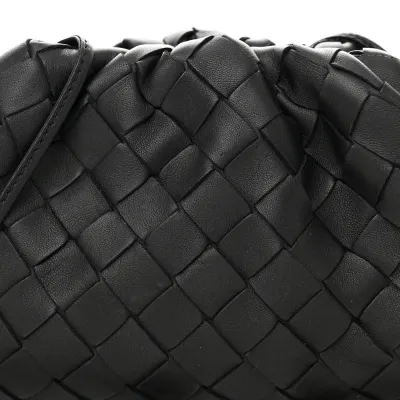 Bottega Veneta Mini Intrecciato Pouch Black Nappa Leather