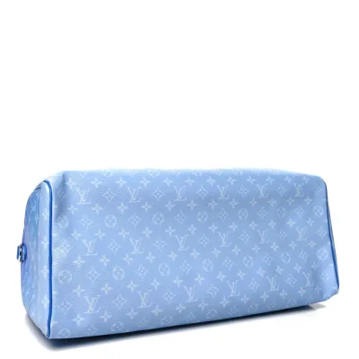 Louis Vuitton Clouds Keepall Bandoulière 50 Blue Monogram Canvas Silver Hardware