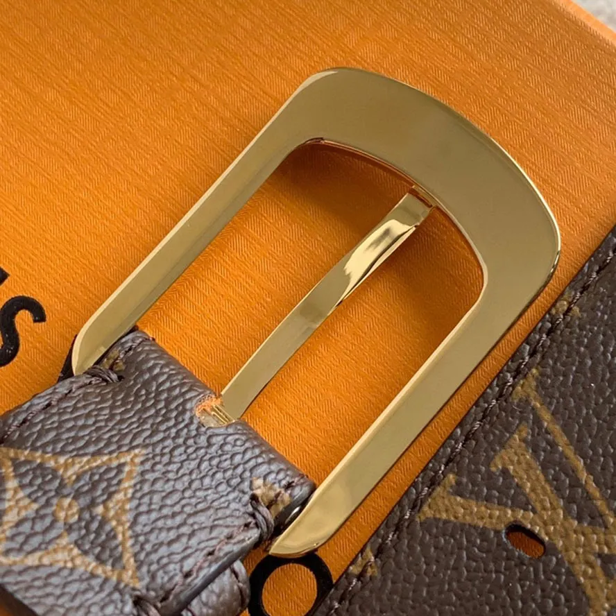 Louis Vuitton Women's Ellipse Belt In Brown Monogram Canvas With Gold Hardware 35mm