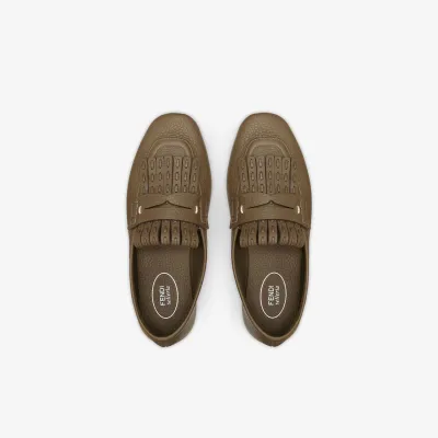 FENDI Brown leather loafers