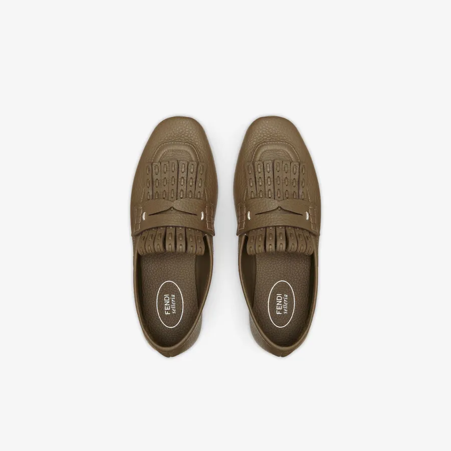 FENDI Brown leather loafers